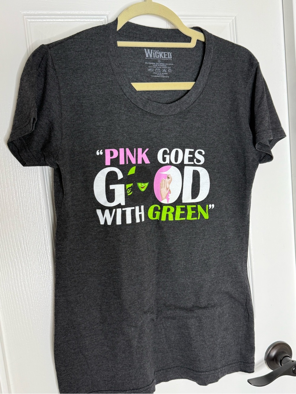 Wicked 'Pink Goes Good With Green' Graphic Tee - Charcoal